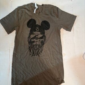 Bella Canvas Olive Graphic Short Sleeve Tee with Black Print